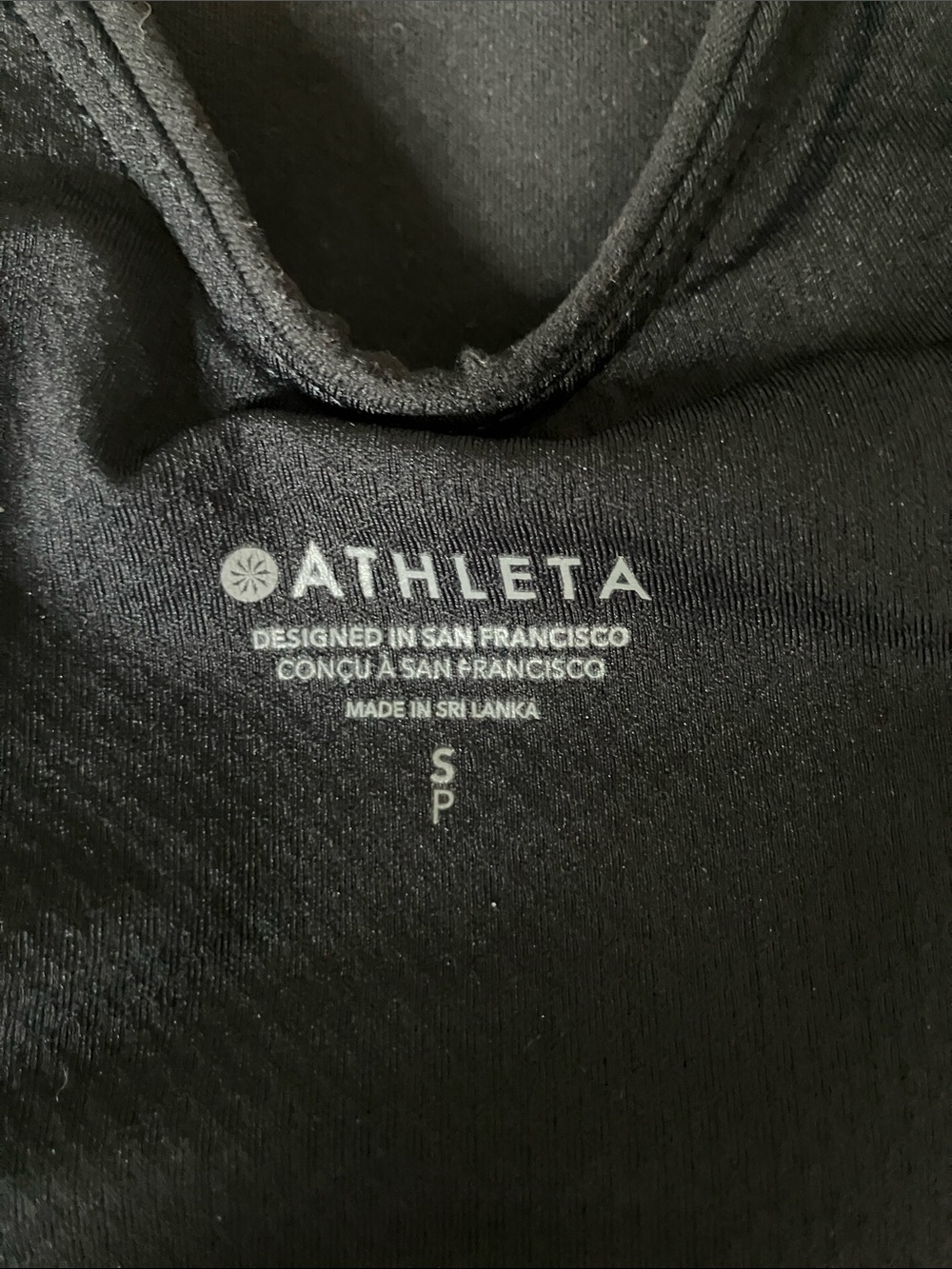 Athleta Black Floral Laser-Cut Conscious Crop Bra Top - Picture 6 of 7